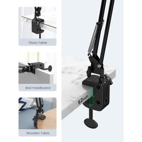 تصویر پایه نگهدارنده موبایل با بازوی انعطاف پذیر یوگرین مدل LP142 50394 UGREEN Universal Holder with Folding Long Arm (Black) - 50394