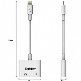 تصویر مبدل Lightning به جک 3.5mm و شارژر Earldom مدل ET-OT16 ا Earldom ET-OT16 2 in 1 8-Pin Jack Headphone Adapter Charger for iPhone 7 / 8 / X Earldom ET-OT16 2 in 1 8-Pin Jack Headphone Adapter Charger for iPhone 7 / 8 / X