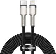 تصویر کابل شارژ سریع تایپ‎سی به لایتنینگ 2 متری بیسوس Baseus Cafule Series Metal Data Cable Type-C to iP PD 20W CATLJK-B01 