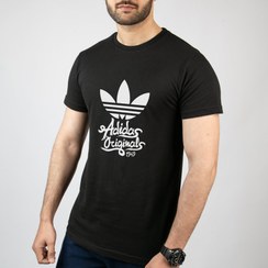 تصویر تیشرت آستین کوتاه مشکی طرح برند آدیداس Adidas | استایل اسپرت | کد BR066 adidas-tshirt-br066