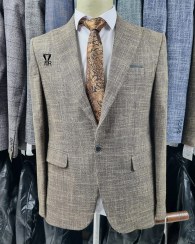 تصویر کت تک شانتون شکلاتی سایز ۳XL 