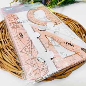 تصویر ست خط کش گونیا نقاله ژله ای 9270 وست (24 تایی) 