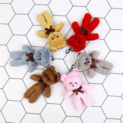 تصویر جاکلیدی خرسبازی رنگی | طرح پارچه‌ای خارجی (سایز 12 سانتی) 