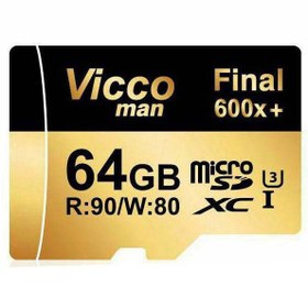 تصویر کارت حافظه microSDHC ویکومن 600X ظرفیت 64 گیگابایت ا Vicco man MicroSD U3 90MB/S final 600x 64G Vicco man MicroSD U3 90MB/S final 600x 64G
