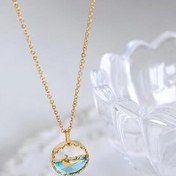 تصویر گردنبند زنانه طرح دلفین و دریا با کد 73919 از استیل 