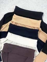 تصویر بلوز یقه قایقی - کرم 