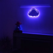 تصویر چراغ خواب دیواری سان لیزر طرح ابر مدل 16 رنگ ریموت دار 
