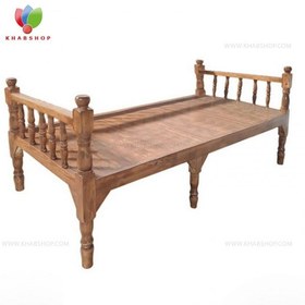 تصویر تخت سنتی چوبی 90*210 کد 302 