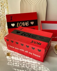 تصویر هارد باکس هدیه قرمز – مشکی ( جعبه کادو – باکس هدیه ) 