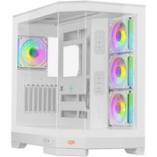 تصویر کیس کامپیوتر اوست GT AQ1 MW ARGB Mid Tower سفید Awest GT AQ1 MW ARGB Mid Tower White Computer Case
