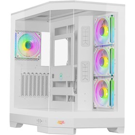 تصویر کیس کامپیوتر اوست GT AQ1 MW ARGB Mid Tower سفید Awest GT AQ1 MW ARGB Mid Tower White Computer Case