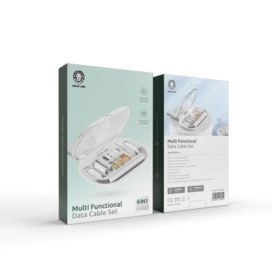 تصویر جعبه چند منظوره کابل مسافرتی گرین لاین Green Lion Multi Functional Data Cable 6 in 1