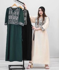 تصویر پیراهن زنانه لینن یقه چاپی تارا TaRa