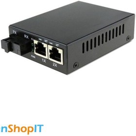 تصویر مبدل فیبر نوری (مدیا کانورتور) اپترون مدل HST G12 SFP Optron HST G12 SFP Media Converter