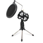 تصویر استند میکروفون پاپ فیلتر دار PC02 
