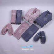 تصویر سرویس حوله عروس و داماد ۱۰ تکه طرح یاتاش مدل 1238 