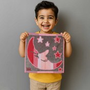 تصویر دستمال حوله ای هنر طرح ماه و ستاره بچه گانه 