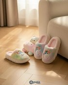 تصویر دمپایی پولیشی تک شاخ دخترانه گرم و نرم و راحت و قابل شستشو - آبی ، صورتی / ۳۳ _ ۳۴ tak shakh