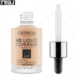 تصویر کرم پودر مایع اچ دی کاتریس حاوی نیاسینامید شماره 046 Catrice HD Liquid Coverage Foundation Camel Beige 