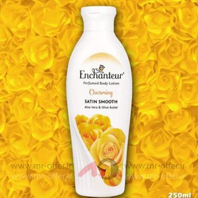 تصویر لوسیون روشن کننده بدن انشانتر Enchanteur Charming Radiance حجم 250 میل Enchanteur Charming Visibly Radiant Skin with with Vitamin A C E Niacinamide Perfumed Body Lotion