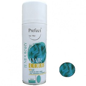 تصویر اسپری رنگ مو موقت پرفکت مدل TEMPORARY شماره 10 رنگ AQUA حجم 150 میل پرفکت PERFECT TEMPORARY HAIR COLOR, NO.10, AQUA COLOR, 150 ML