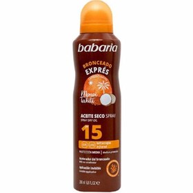 تصویر اسپری روغن برنز خشک باباریا babaria حاوی SPF 15 مدل monoi Tahiti حجم 200 میل BABARIA EXPRESS TANNING SPRAY DRY OIL SPF15 200ML