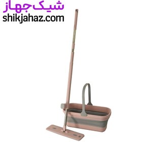 تصویر ست سطل و طی زمین شوی سیلیکونی یونیک مدل تاشو کد UN2508 Unique folding bucket and floor wash set