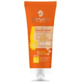 تصویر کرم ضد آفتاب تاپ شاپ بژ تیره SPF 50 ظرفیت 50 میلی لیتر کرم ضد آفتاب تاپ شاپ بژ تیره SPF 50 ظرفیت 50 میلی لیتر