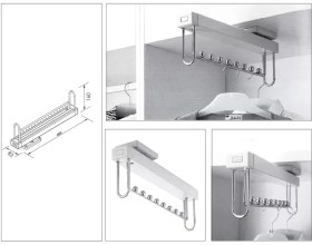 تصویر رگال سقفی ریلی فانتونی مدل J219 Clothes Hanger