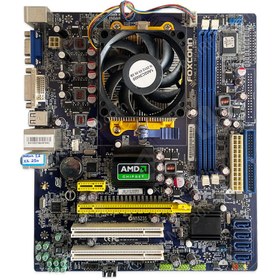 تصویر باندل مادربرد SOYO Foxconn A74ML-K و پردازنده AMD X2 250 * استوک با فن AMD 