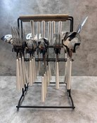 تصویر سرویس قاشق و چنگال استارمکس ۳۹ عددی با پایه رومیزی استیل ضد زنگ 