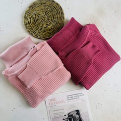 تصویر بافت یقه اسکی گرم بالا 