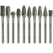 تصویر مجموعه 10 عددی فرز فرم مینیاتوری برند پاور کات 3X6MM 
