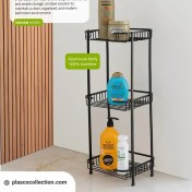 تصویر استند حمام مربع ۳ طبقه تمام آلومینیوم مدل ماهان اطلس 