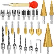 تصویر مجموعه 26 عددی مته صنعتی گازور و مته کاجی 