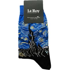 تصویر جوراب ساق بلند طرح دار 