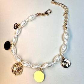 تصویر پابند زنانه وارداتی طرح PEARL GOLD رنگ طلایی 