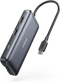 تصویر Anker USB C Hub, PowerExpand 8-in-1 USB C Adapter, with Dual 4K HDMI, 100W Power Delivery, 1 Gbps Ethernet, 2 USB 3.0 Data Ports, SD and microSD Card Reader, for MacBook Pro, XPS and More 