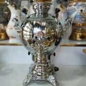 تصویر سماور گازی توپی 6 لیتر مدل توپی یا تخم مرغی ساده 