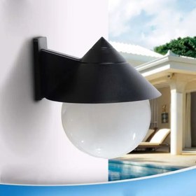 تصویر چراغ گوی حیاطی وارونه مشکی ممتاز Black upside down yard light bulb