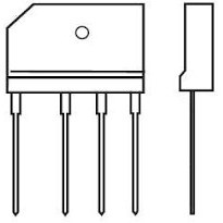 تصویر پل دیود 15A 1000V KBJ1510 شانه ای DIODE POL 15A 1000V SHANEI KBJ 1510