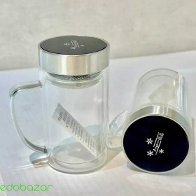 تصویر لیوان دمنوش مدل شیشه ای 