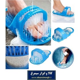 تصویر دمپایی حمام شوینده و سنگ پا طرح Easy Feet ایزی فیت چسبونک و جعبه دار ZMS-001 