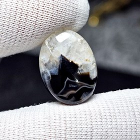 تصویر نگین سنگ عقیق ژئود معدنی خراسانی نمونه خاص کد S3538 