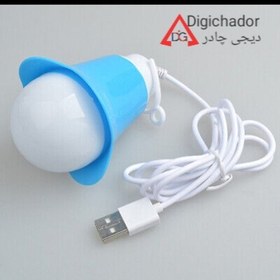 تصویر چراغ آویز اضطراری LED usb مدل گل سیم دار 5 وات آبی دیجی چادر ال ای دی (یو اس بی) آبی 