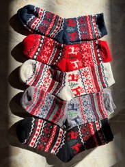 تصویر جوراب ساقدار زنانه بوکله کریسمسی زمستانه 