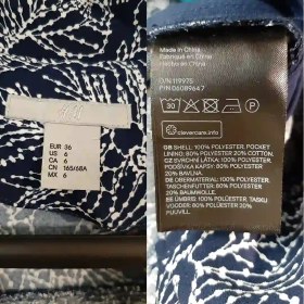 تصویر اورال سرهمی آستین کوتاه آبی اچ اند ام H&M 