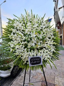 تصویر تاج گل 1 طبقه گلایل کد 758 Funeral Flower Code 758