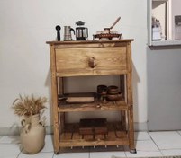 تصویر میز بار کشودار مدل H از چوب روسی 