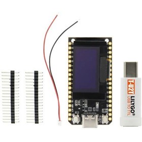 تصویر برد توسعه TTGO ESP32 ورژن 2 با نمایشگر OLED و دانلودر 